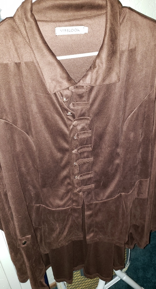 NEW Brown suede like long sleeve sz 3x